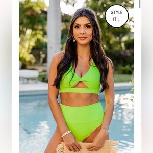 Pink Lily Needing Vitamin Sea Lime Green Bikini